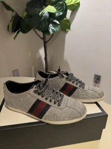 Taglia 6 - Gucci Web Sneaker borchie glitterate con - Foto 1 di 6