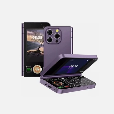 V-899 Unlocked Foldable Mobile Cell Phones 2G GSM Dual SIM Dual Screen keyboard