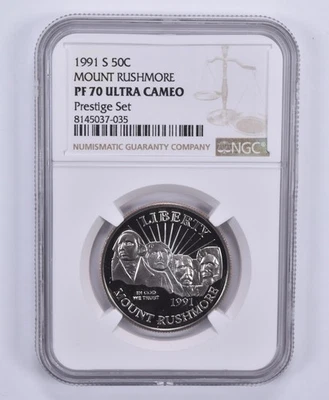 1991-S Mount Rushmore Commemorative Half Dollar Prestige Set PF70 NGC *8612 - Image 1 of 4