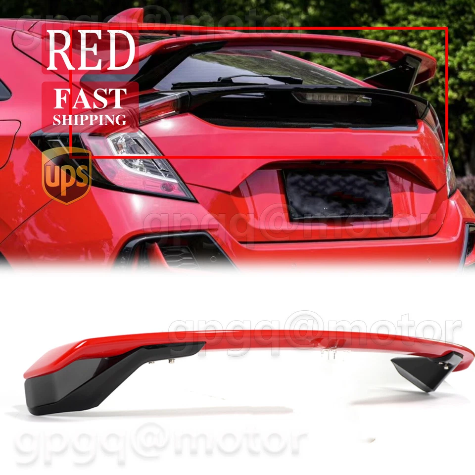 Alerón trasero estilo HPD rojo para Honda Civic FK7 FK4 FK8 5 PUERTAS hatchback 17-21 Foto 1 de 4