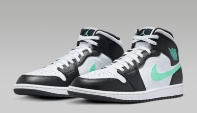 Nike Air Jordan 1 Mid Green Glow/White/Black Men's 10.5 New With Original Box - Image 1 of 4
