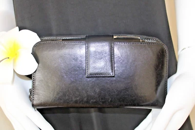 Cartera sin asas Wilson de cuero Pelle Studio Collection negra nueva con etiquetas Foto 1 de 4