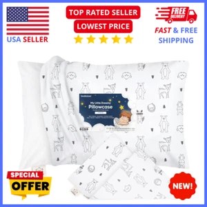 Organic Toddler Pillowcase – 13x18 Hypoallergenic Cotton Pillow Cover Protector - Picture 1 of 10