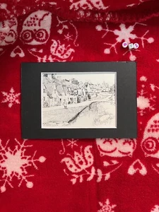 Art Print Mounted , Vintage , COTSWOLDS , by Harry A Powell , BIBURY - Picture 1 of 3