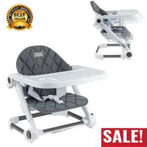 Baby Toddler Feeding Booster Chair Foldable with 3 Adjustable Height Portable - Picture 1 of 15