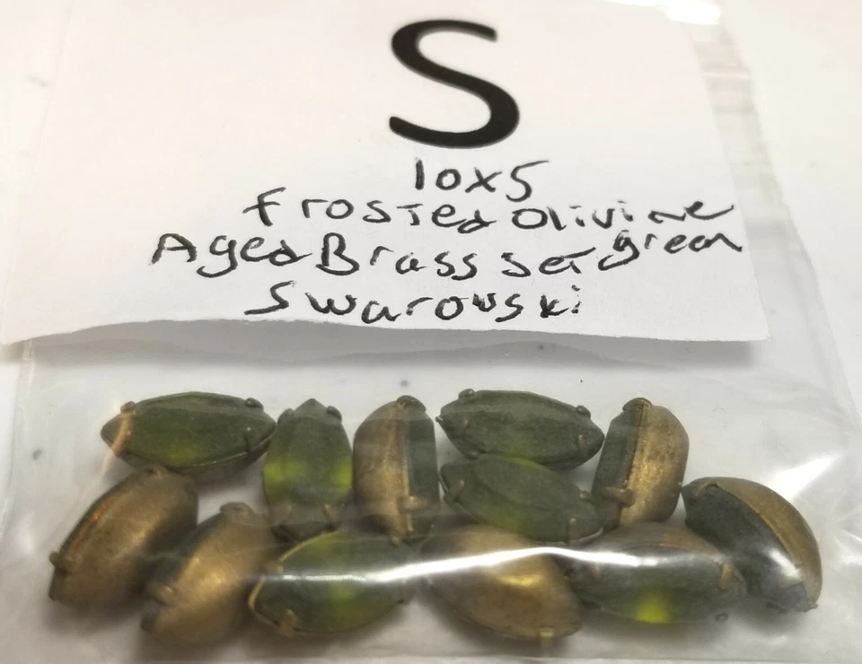 Antigo Conjunto Navette 10x5mm Swarovski Strass Solto e Latão Reparo de Joias # 5007 - Imagem 1 de 1