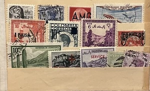 WW STAMP LOT IN MINI STOCK PAGE AMG FRANCE, VICTORIA, COLOMBIA, PAKISTAN - Picture 1 of 3