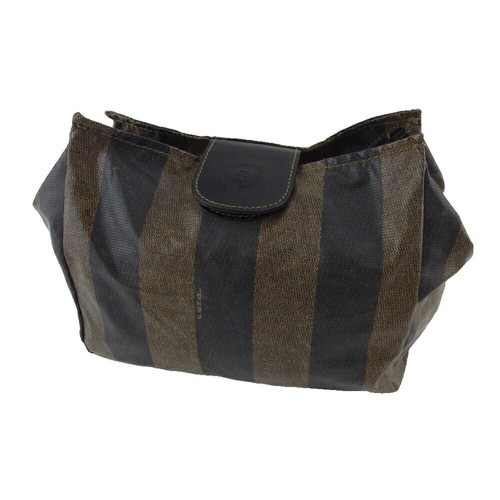 FENDI Pouch Pecan Rivestimento Tela x Pelle Autentico USATO2