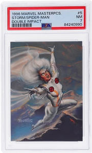 1996 Marvel Masterpieces Storm/Spider-Man Double Impact #5 PSA 7 - Picture 1 of 2