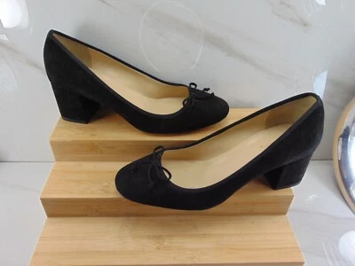 J Crew (NUEVO) Gamuza CUERO Bloque Medio Tacón Bomba CON LAZO DELANTERO Talla 7 M Foto 1 de 4