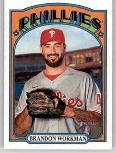 Tarjeta base Heritage Brandon Workman MLB 2021 PWE Phillies #337 - Imagen 1 de 2