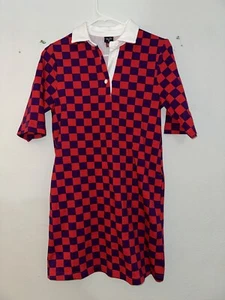 Target-Rowing Blazers XXS Checkerboard Print Short Sleeve Collar Rugby Dress - Picture 1 of 4