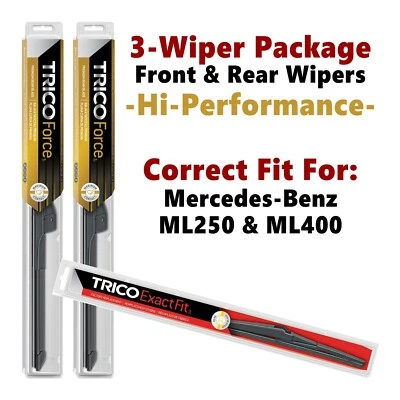 Wipers 3-pk Hi-Performance fits 2015 Mercedes-Benz ML250 & ML400 25260/220/12J - Image 1 of 4