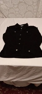 JC Penny St. John's Bay Womens M 6 Button Corduroy Black Windbreaker - NWT - Picture 1 of 17
