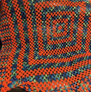 Vintage 70s granny Square 88”x 92” Handmade Crochet blanket - Picture 1 of 5