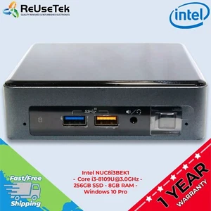 Intel NUC8i3BEK1 - Core i3-8109U@3.0GHz - 256GB SSD - 8GB RAM - Windows 10 Pro - Picture 1 of 22