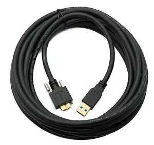 SYSTEM-S USB 3.0 Kabel 5 m Micro B Stecker zu 3.0 Typ A Stecker Panel Mount - Zdjęcie 1 z 4