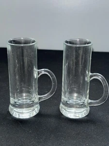 Two Reims France Crystal Cordial Liqueur Shot Glasses Low Applied Handles 4” - Picture 1 of 6