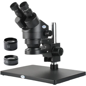 KOPPACE 3.5X-90X Large platform Black Binocular Stereo Microscope 144 LED Ring  - Picture 1 of 6
