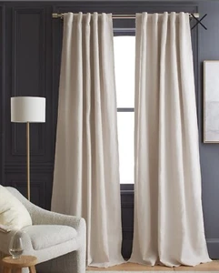 NWT! Quince Linen Sand Blackout Curtains Set Of 2 Panels! 48"x 96" (C105) - Picture 1 of 9