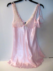 Maria of Lebanon Silk Negligee Lingerie Size M Silk Blend Pink Lace