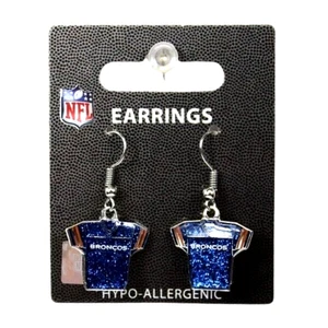 Orecchini Denver Broncos Jersey Bling stile pendente Aminco NFL merce ufficiale - Foto 1 di 3