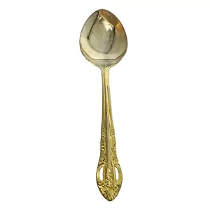 Hanford Forge PIERCED ROSE Versailles Gold Electroplate HF Ltd Place Soup Spoon - Picture 1 of 4