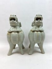 Pair of Celadon Chinese Beasts - GOOD CONDITION