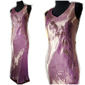 Alex Evenings Dress Iridescent Fairy Evening 90s Y2K Purple Beaded Party Size 6 - Picture 1 of 15