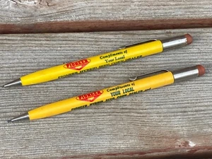 Pair 2 Vintage Yellow PIONEER Seed Corn Mechanical Pencils Coon Rapids IA - Picture 1 of 2