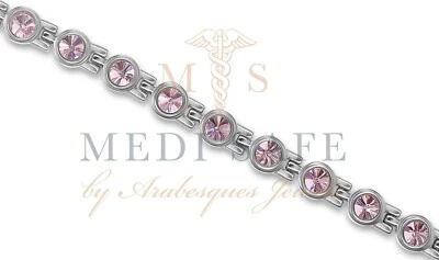 DAMEN TITAN & ROSA SWAROVSKI KRISTALL MAGNETISCH SCHMERZ/ARTHRITIS LINDERUNG ARMBAND