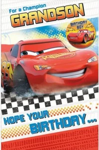 Disney Cars Birthday Card Cars Grandson Birthday Card - Picture 1 of 2