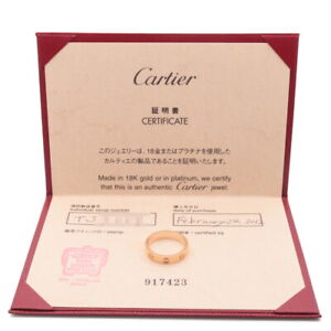 Cartier Mini Love Ring 1P Diamond #52 US6 K18PG 750PG Pink Gold Rose Gold Ladies