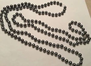 Slate Gray Pearl 2 Necklaces 35” & 24” - Picture 1 of 3