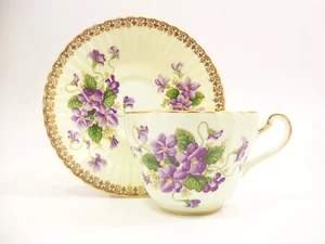Vintage 60er Jahre Paragon England Bone China Veilchen Teetasse und Untertasse - Bild 1 von 12
