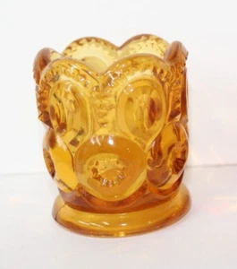 L. E. Smith Moon & Stars Amberina Amber Scallop Edge Glass Toothpick Holder VTG - Picture 1 of 1