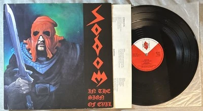 Sodom In The Sign Of Evil Original 1985 Metal w/Lyric Insert, - Image 1 of 4