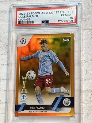 2022-23 •Cole Palmer• /25, ORANGE 1st EDITION! PSA 10! Topps UEFA CC 1st Ed #34 - Image 1 of 4