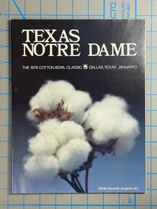 Texas v Notre Dame 1978 Cotton Bowl Program 2 de enero Joe Montana Fighting Irish - Imagen 1 de 12