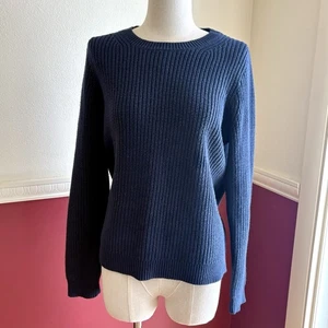 J. Maglione girocollo pescatore girocollo cotone cashmere donna M blu navy - Foto 1 di 8