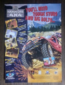 Hardcore 4x4 Vtg Video Game Print 1996 PlayStation Sega Saturn Promo Art Poster