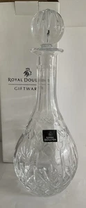 Royal Doulton Lead crystal Wine Decanter ,Kensington Design, New, Boxed - Picture 1 of 5