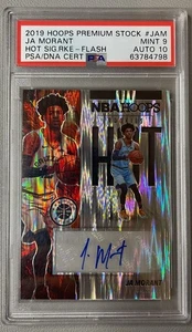 2019 Panini Hoops Premium Stock Ja Morant (RC) Hot Signatures PSA 9 DNA AUTO 10 - Picture 1 of 5