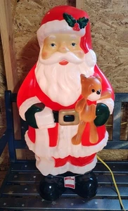 32" Santa Claus Blow Mold Teddy Bear - Picture 1 of 13