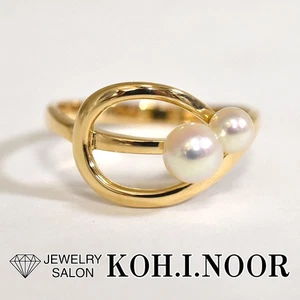 TASAKI Akoya Pearl 3.4mm 4.5mm 18K Yellow Gold K18YG Ring - Picture 1 of 9