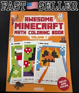 Tolles Minecraft Mathe Malbuch - Band 1 | Kinder pädagogisches Aktivitätsbuch - Bild 1 von 3