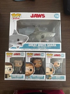 Funko Pop JAWS Bundle - Great White Shark, Chief Brody, Quint, and Matt Hooper - Picture 1 of 11