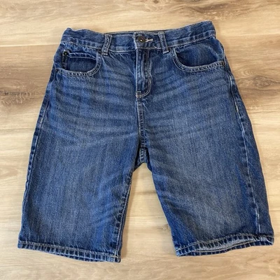 Childrens Place Shorts Boys 10 Blue Denim Jorts Adjustable Waist Cotton 8" - Image 1 of 4