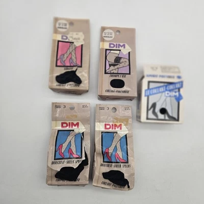 Pantimedias DIM para mujer talla 3 grandes negras lote de 5 manchas transparentes trompe L'Oeil Foto 1 de 4