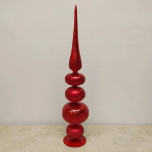 Rote Glas Endstück Baumspitze 20" hoch Weihnachten glänzend frostig - Bild 1 von 15
